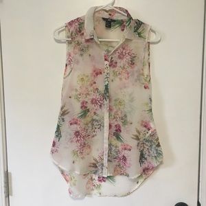 H&M button up floral tank